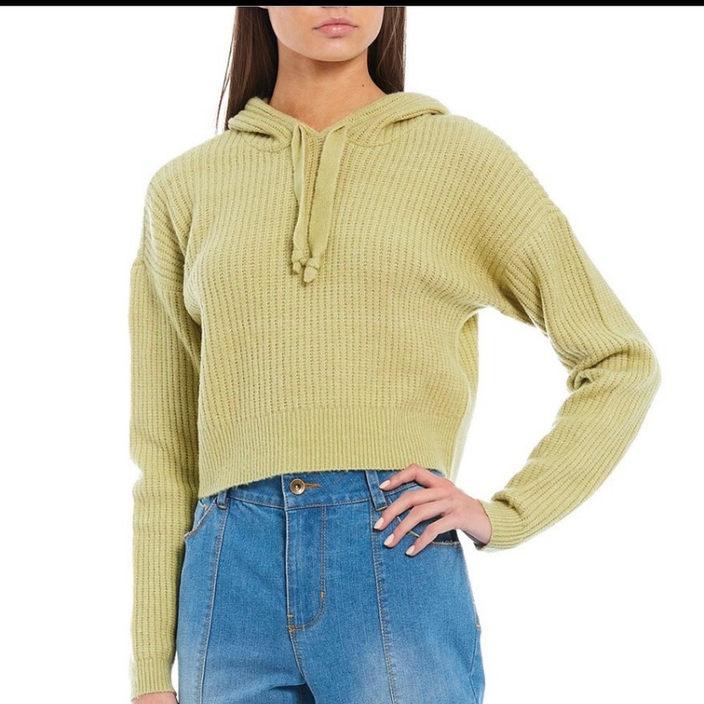 NWT C&V Chelsea and Violet hooded knit cropped sweater